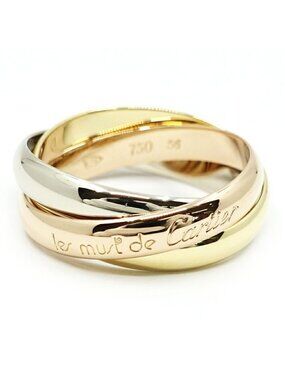 Cartier 18k Yellow Gold WG PG Trinity Ring Bullion